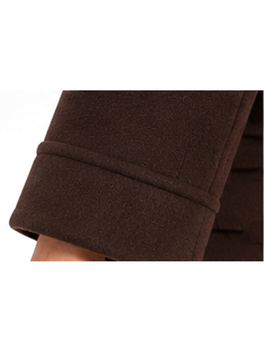 Chocolate Wool Cropped Jacket Suit, detail sleeve