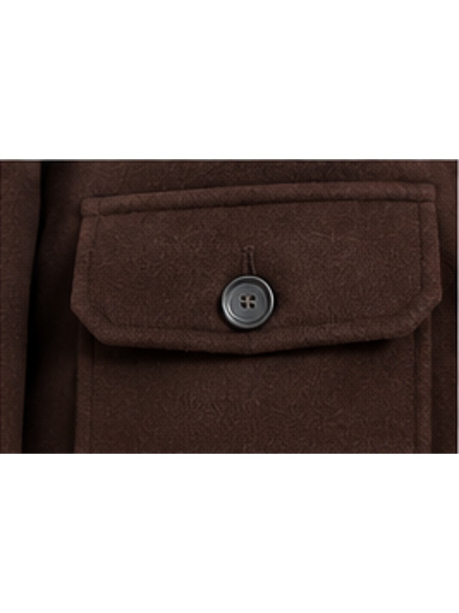 Chocolate Wool Cropped Jacket Suit, detail pocket